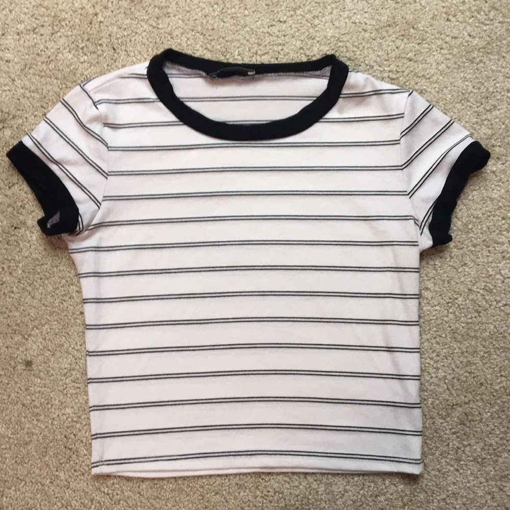 White Black-Striped Tee
